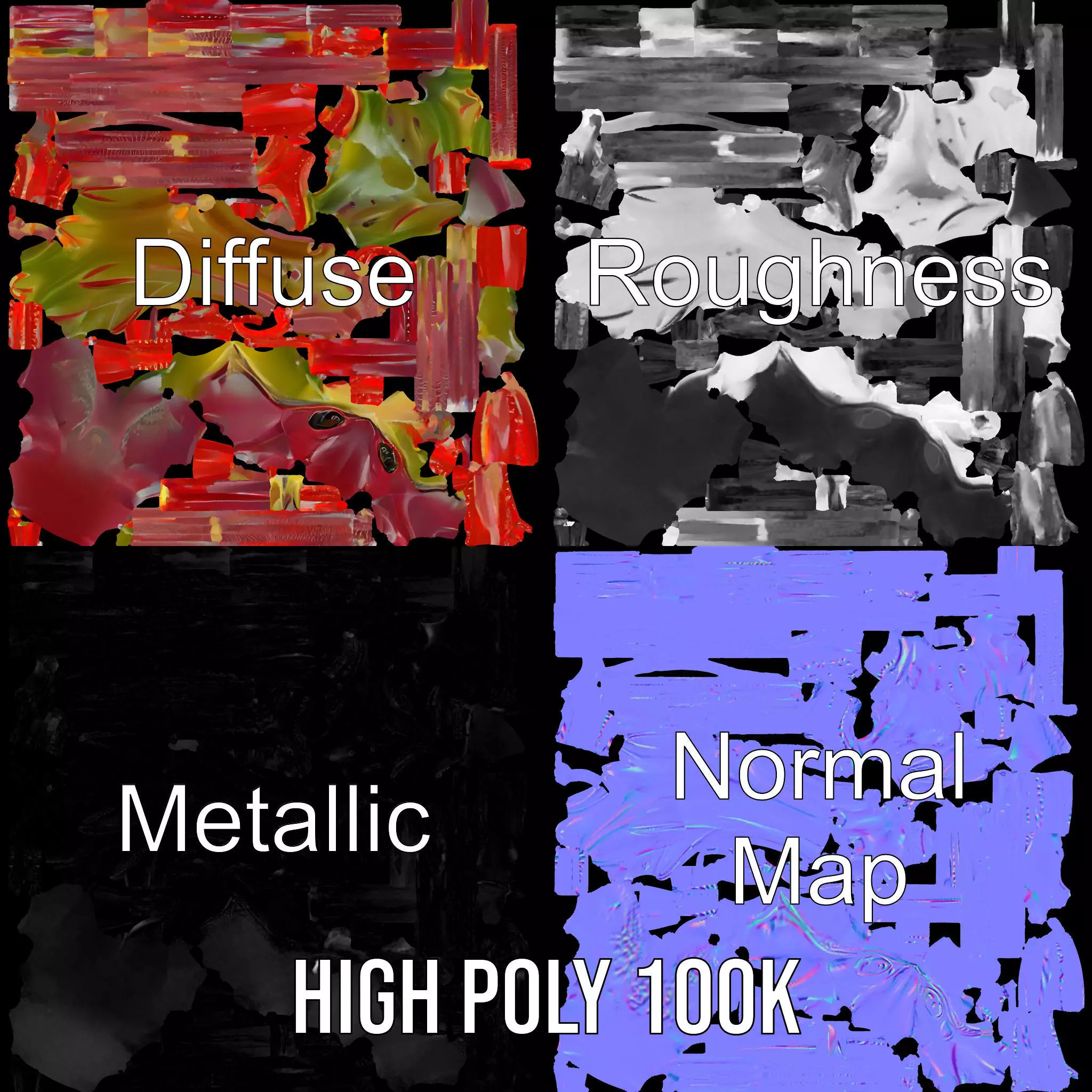 Spiky Crimson Creature model pack Low-poly 3D model_4