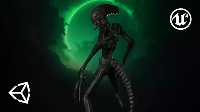 Alien Monster 3 Low-poly 3D model