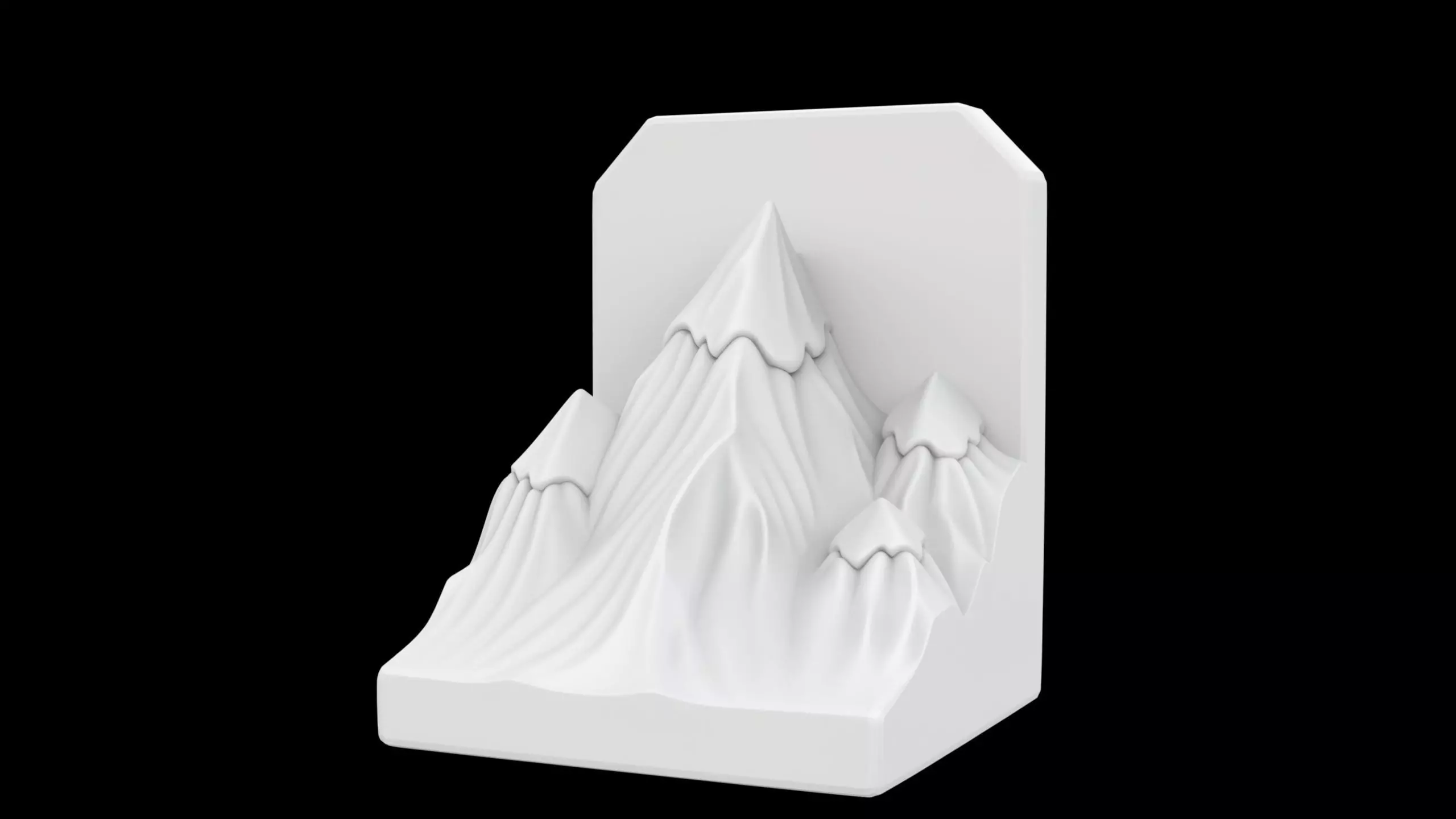 Mountain Peak Bookend Book Support 3D print model_1