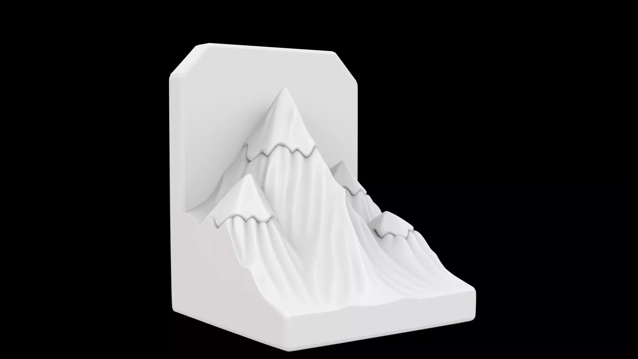 Mountain Peak Bookend Book Support 3D print model_0
