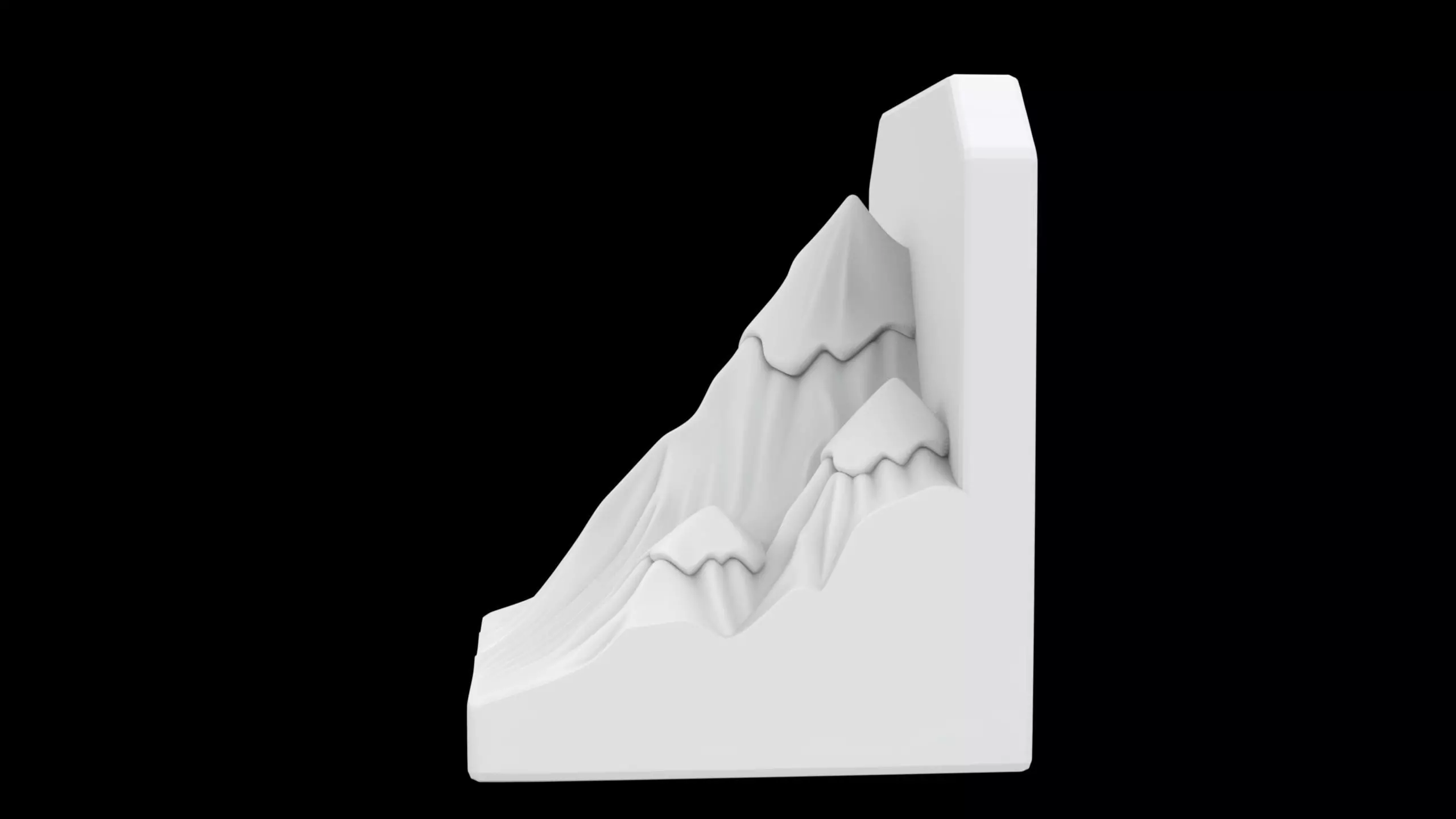 Mountain Peak Bookend Book Support 3D print model_2
