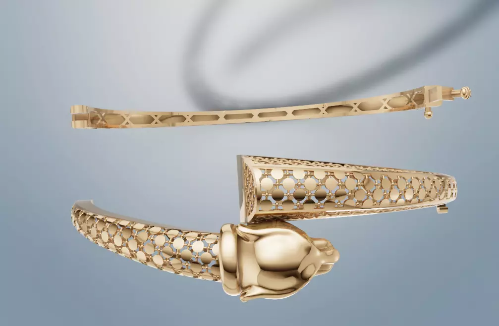 Luxury Tiger Head Bangle  3D print model_1