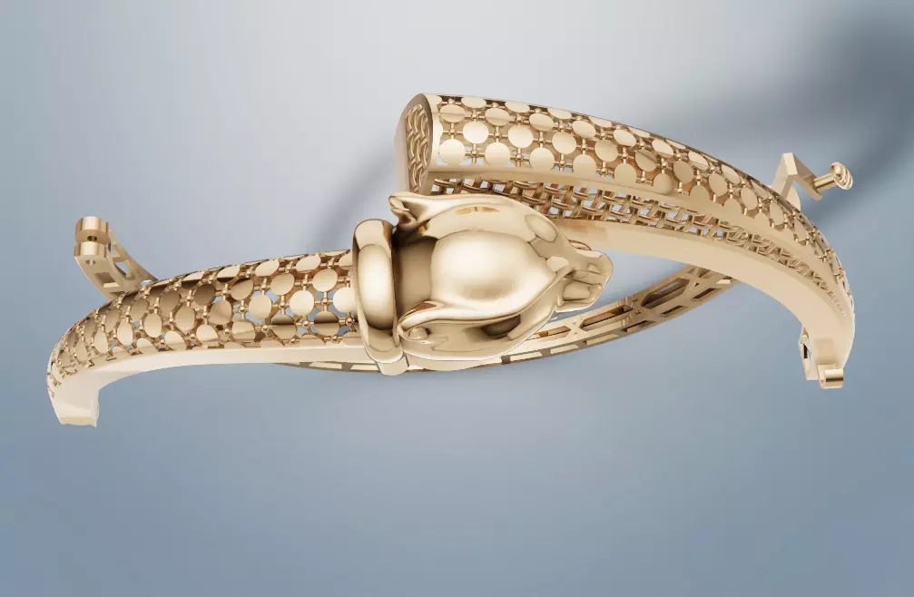 Luxury Tiger Head Bangle  3D print model_2