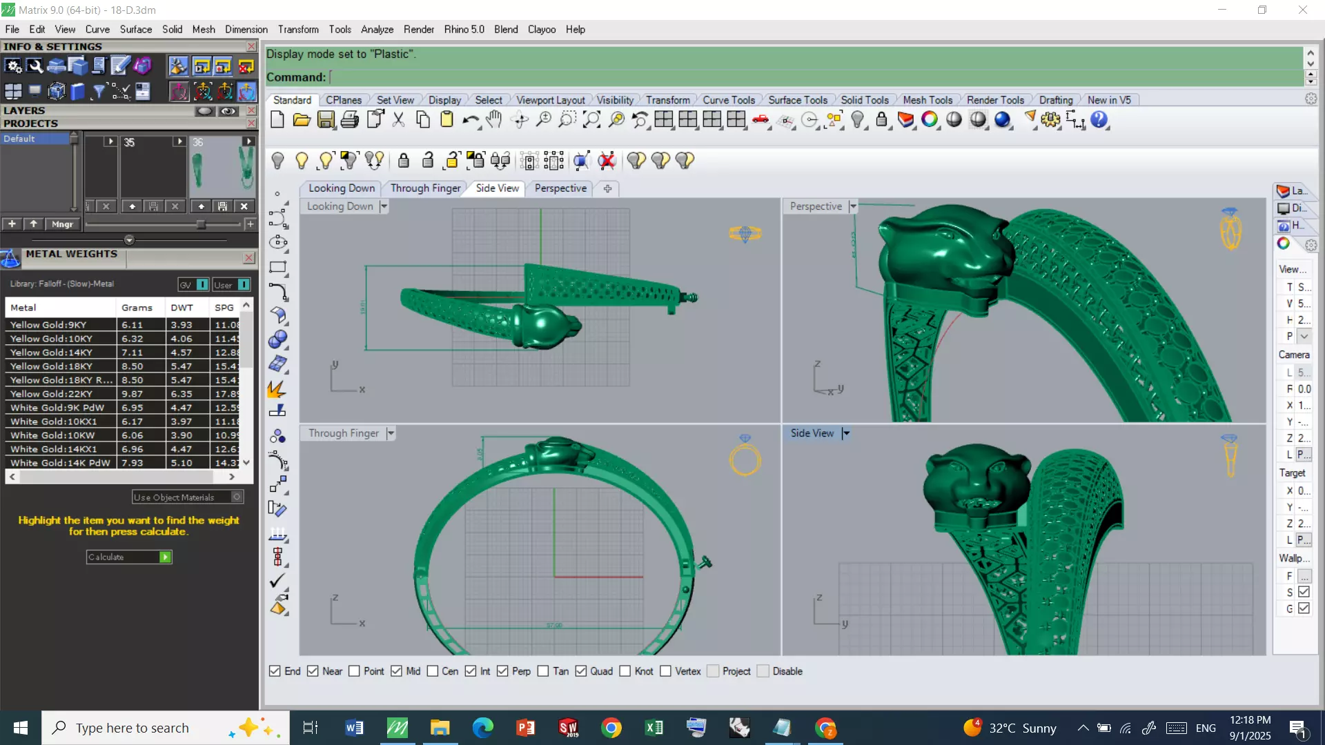 Luxury Tiger Head Bangle  3D print model_6