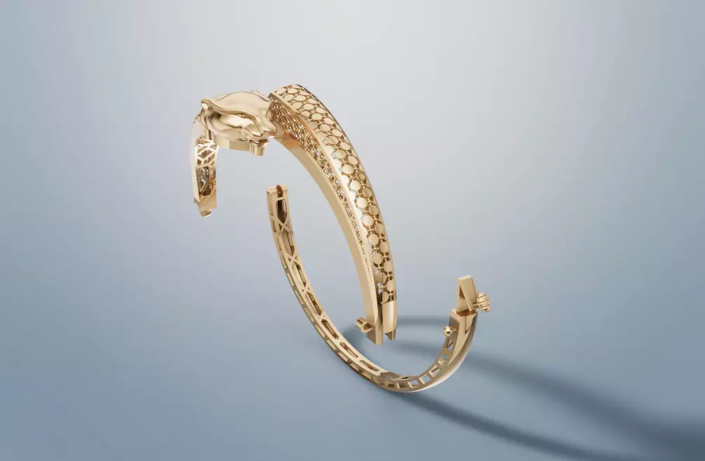 Luxury Tiger Head Bangle  3D print model_0