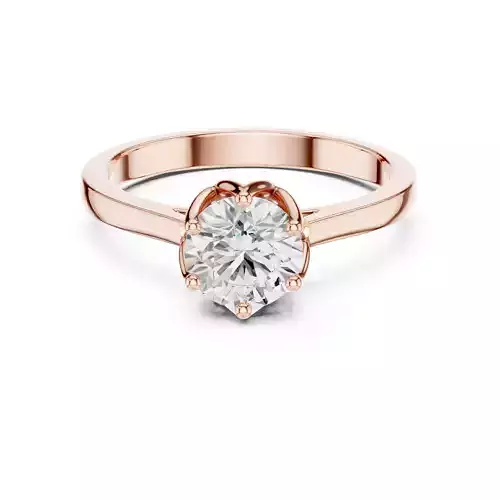 Six Tulip Prong Solitaire Round Cut Wedding Ring 3DM STL Video