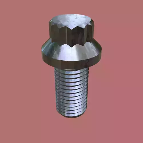 Steel Stained M10 12 Point Bolt 4K PBR