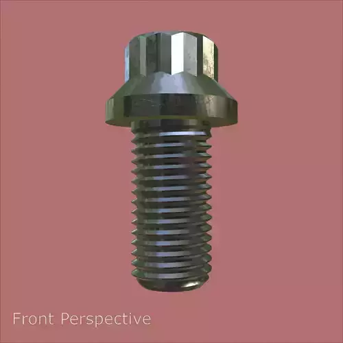 Steel Stained M10 12 Point Bolt 4K PBR 3D model 2