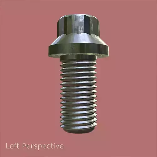 Steel Stained M10 12 Point Bolt 4K PBR 3D model 4
