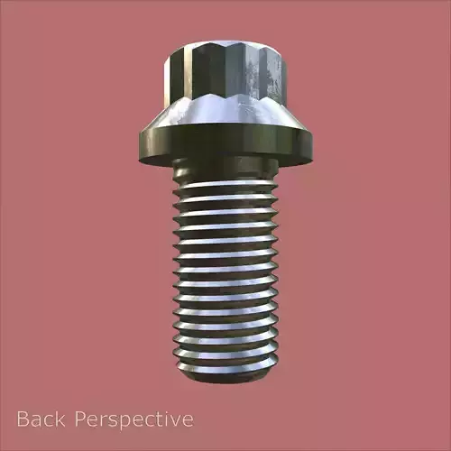 Steel Stained M10 12 Point Bolt 4K PBR 3D model 3