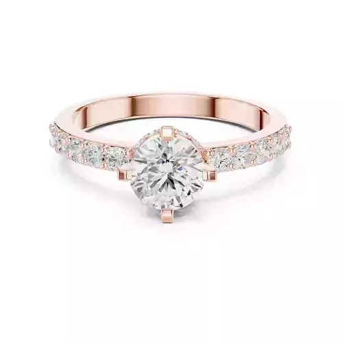 Round Cut Hidden Halo Diamond Wedding Ring 3DM STL Video