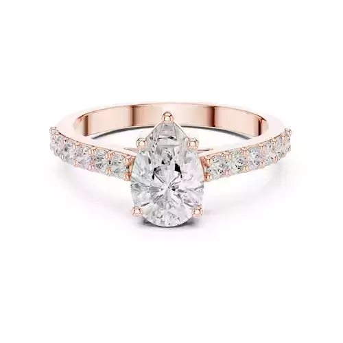 1CT Pear Cut Diamond Engagement Wedding Ring 3DM STL Video 3D print model