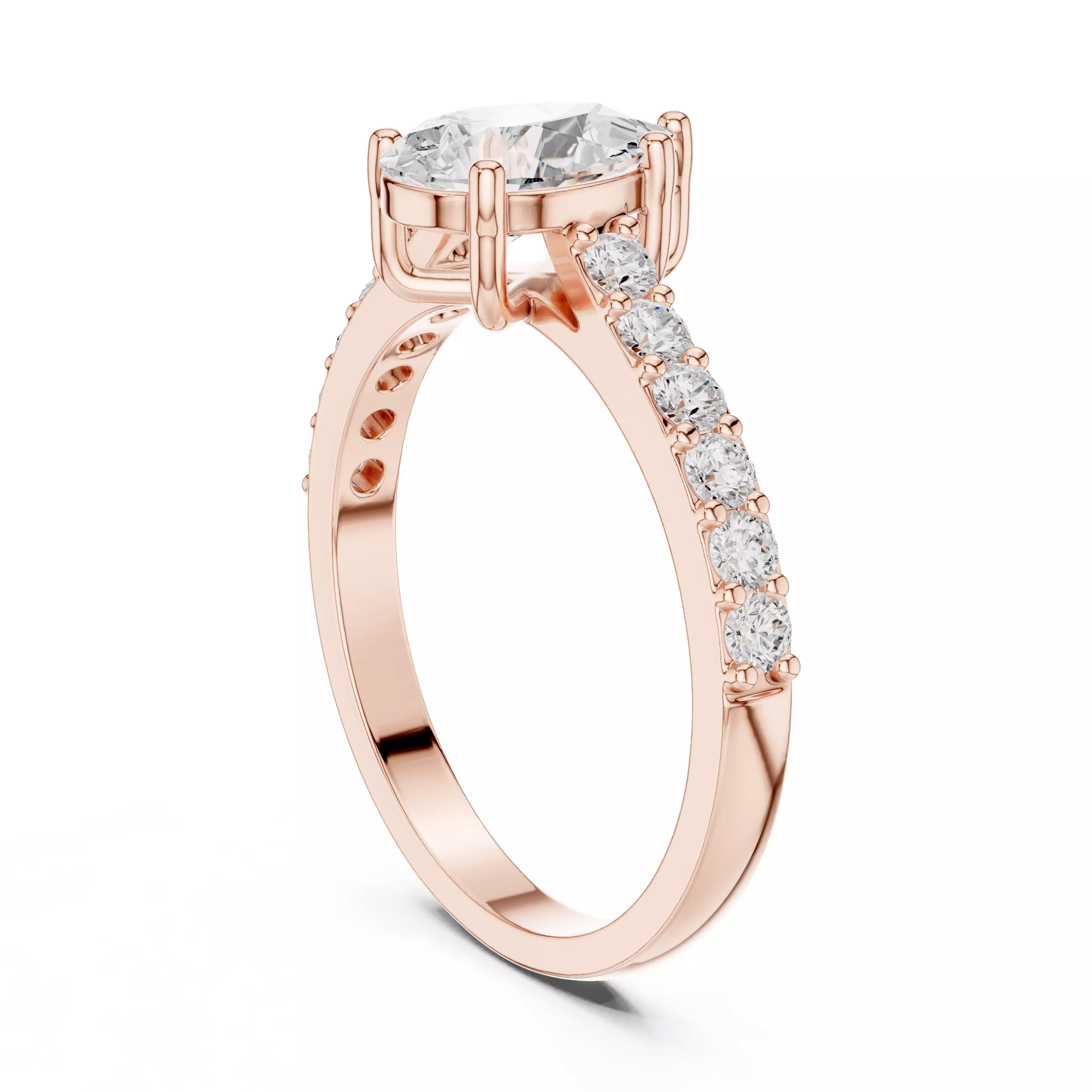 1CT Pear Cut Diamond Engagement Wedding Ring 3DM STL Video 3D print model_3