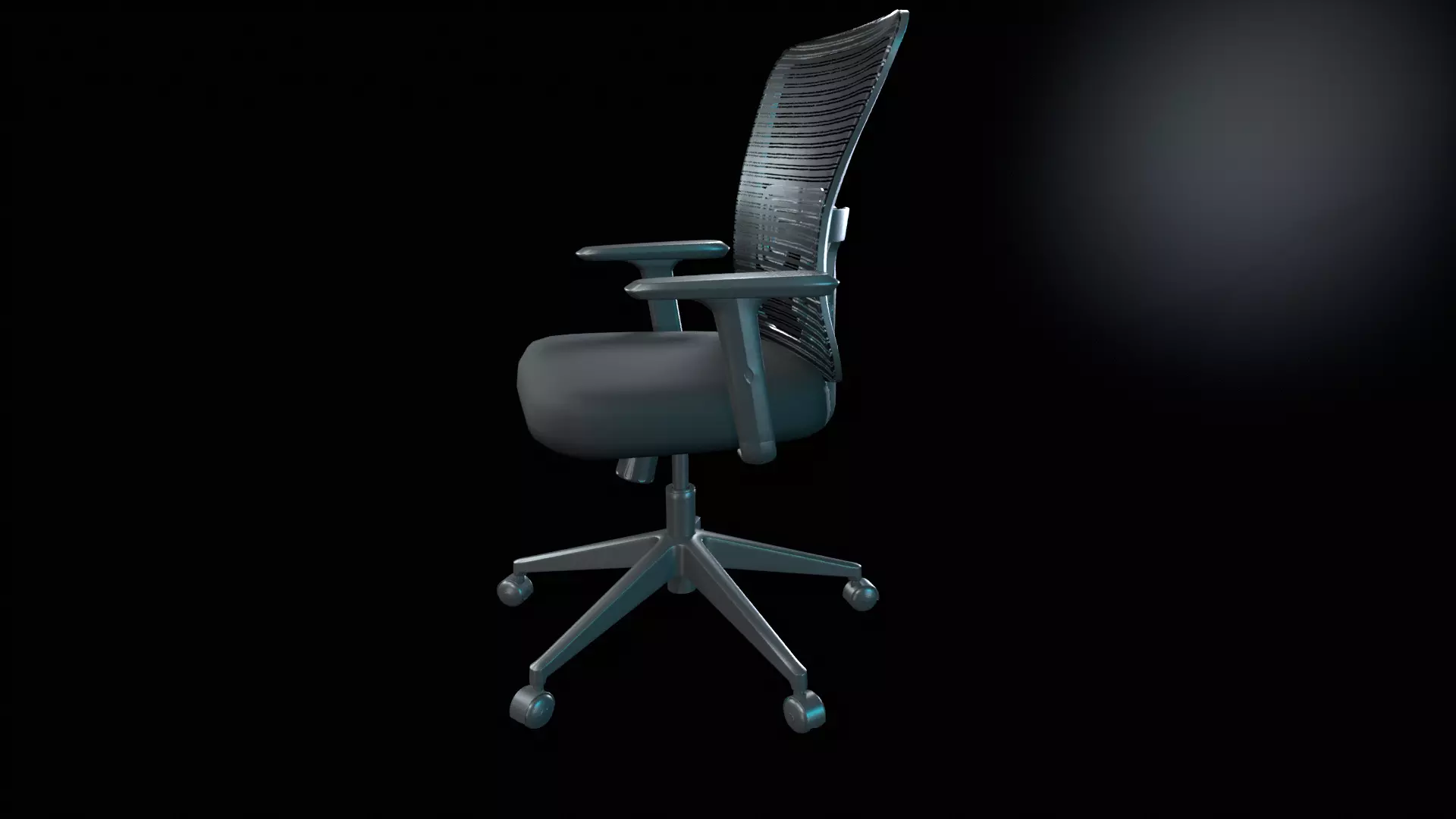 office chair  Low-poly 3D model_1