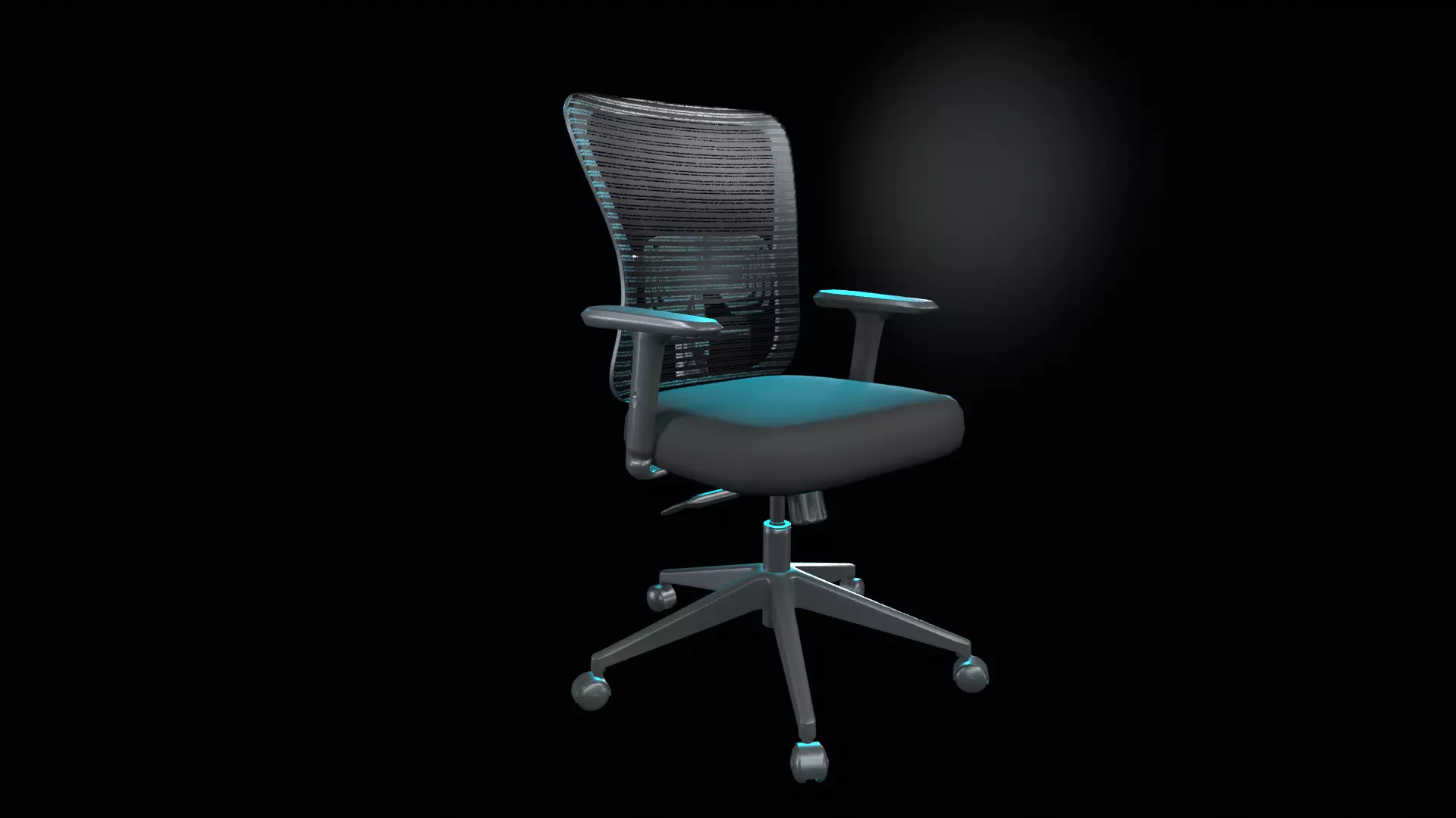 office chair  Low-poly 3D model_4