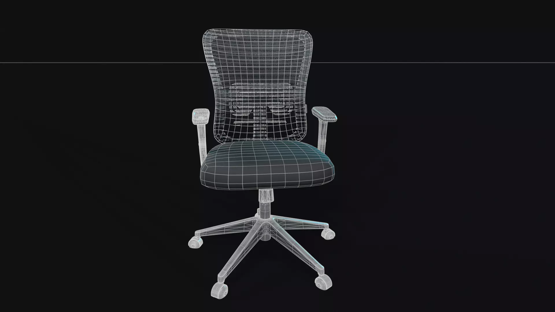 office chair  Low-poly 3D model_7