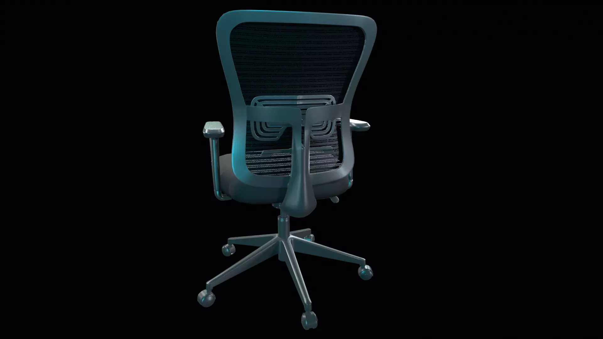 office chair  Low-poly 3D model_2