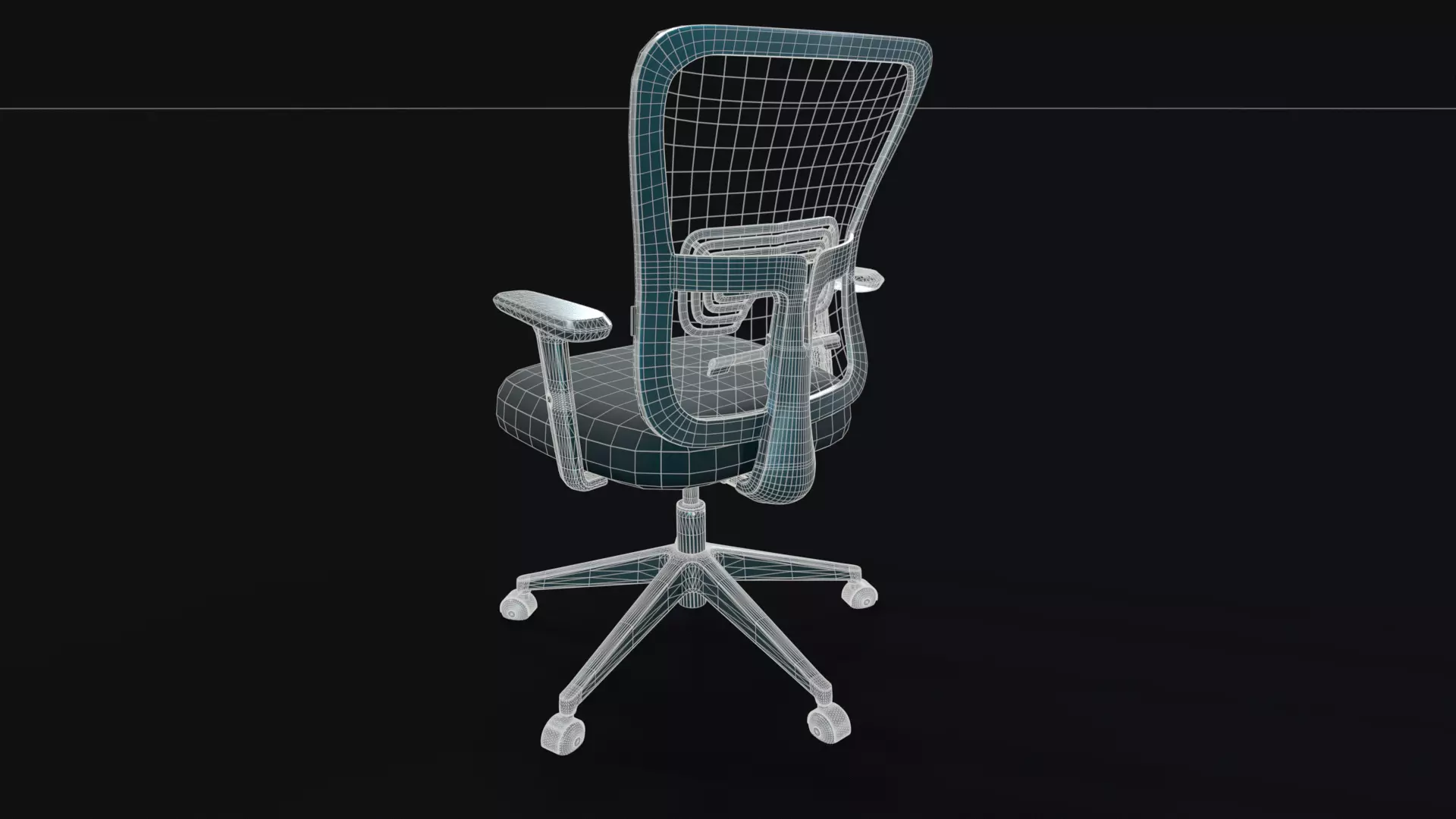 office chair  Low-poly 3D model_9
