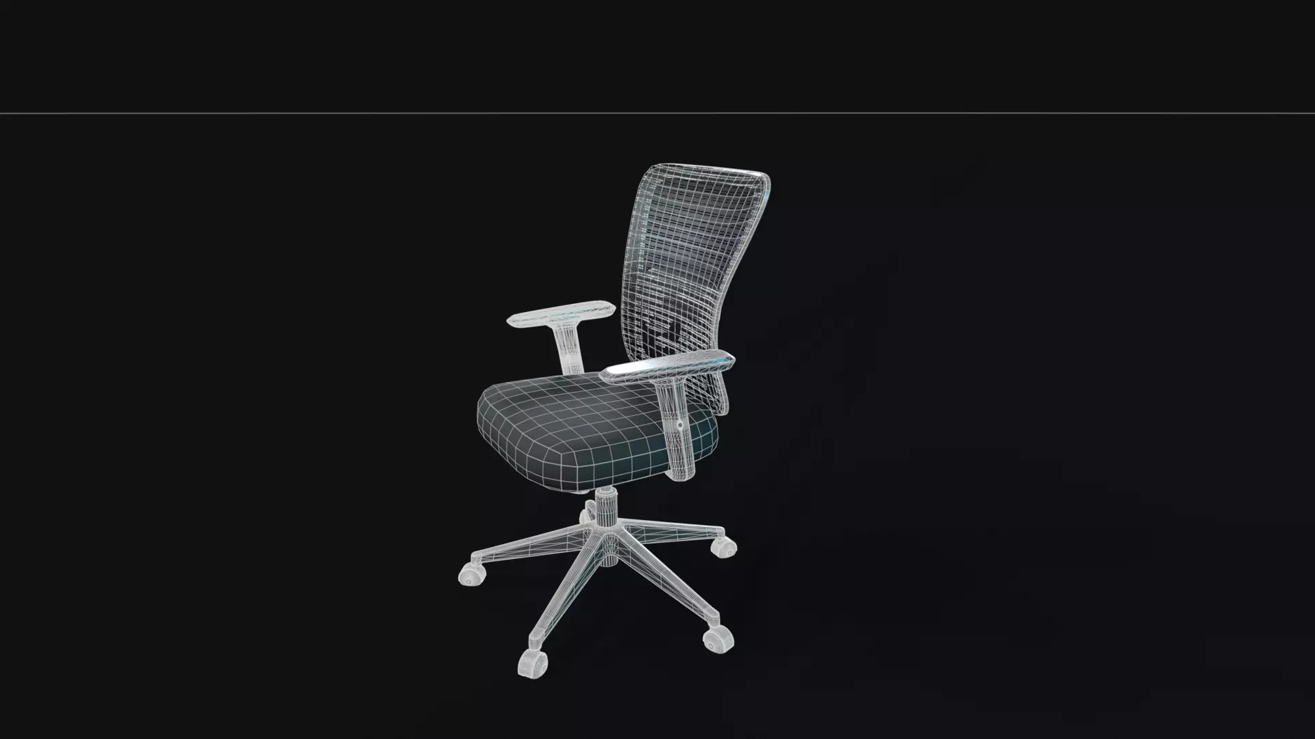 office chair  Low-poly 3D model_8