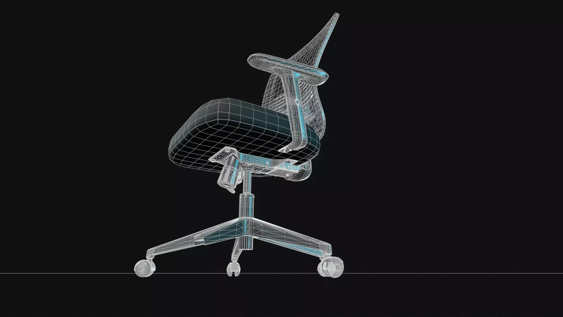 office chair  Low-poly 3D model_10