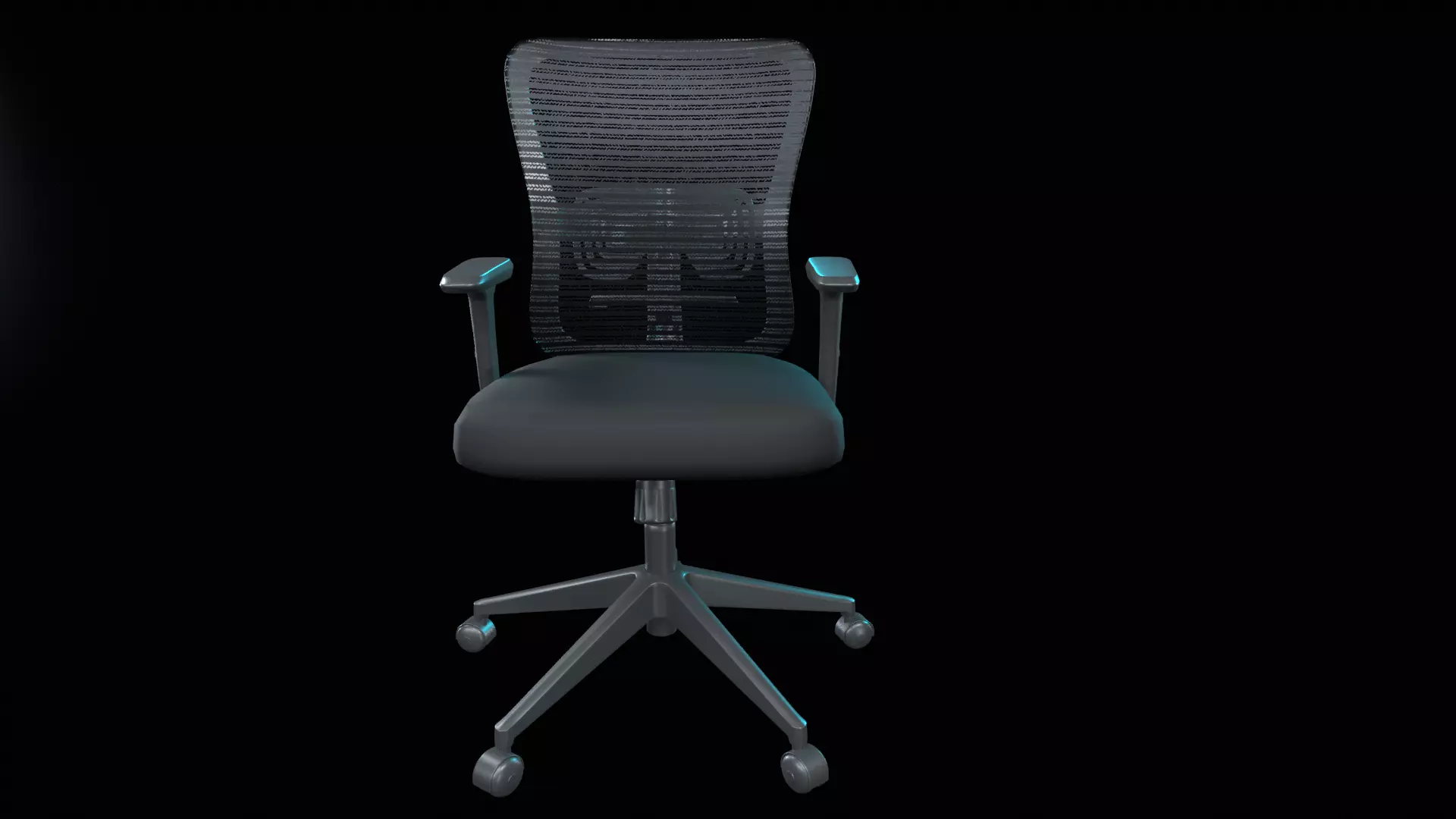 office chair  Low-poly 3D model_0