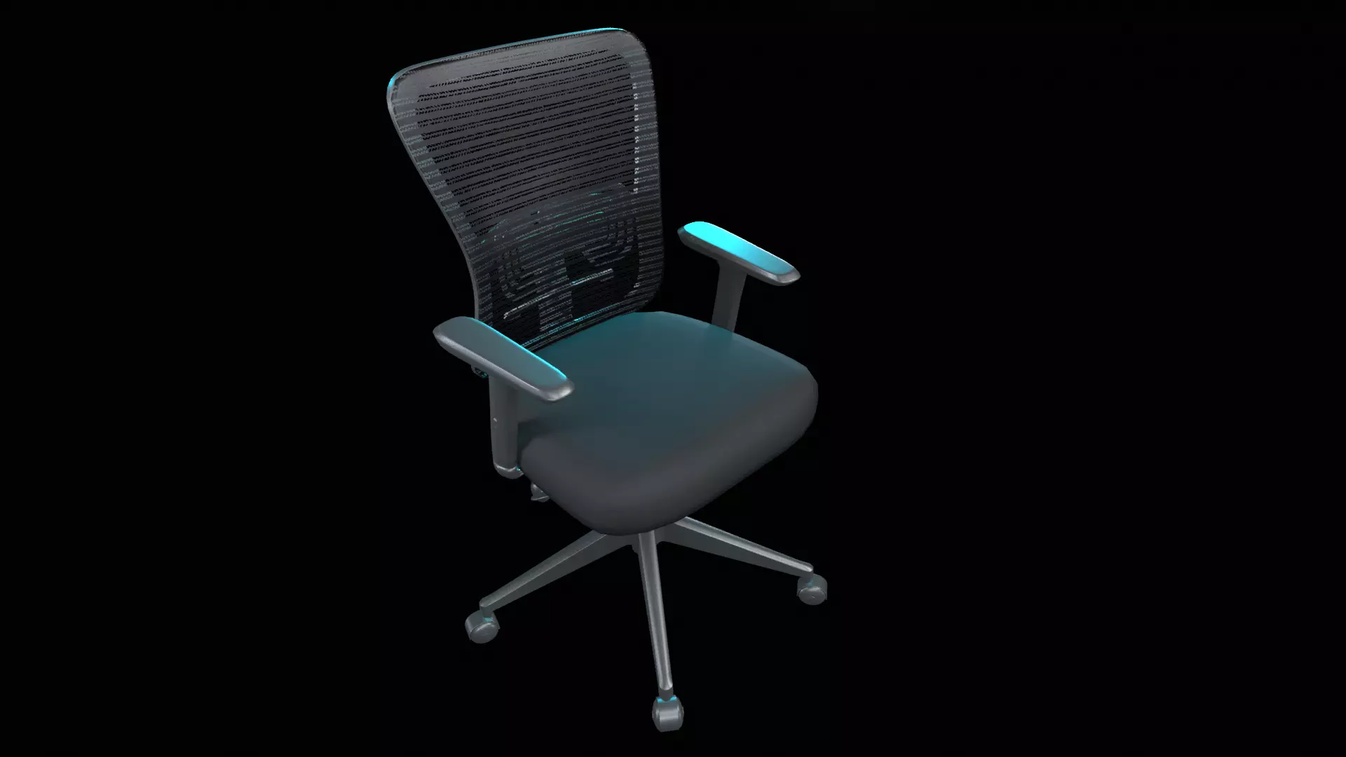 office chair  Low-poly 3D model_5