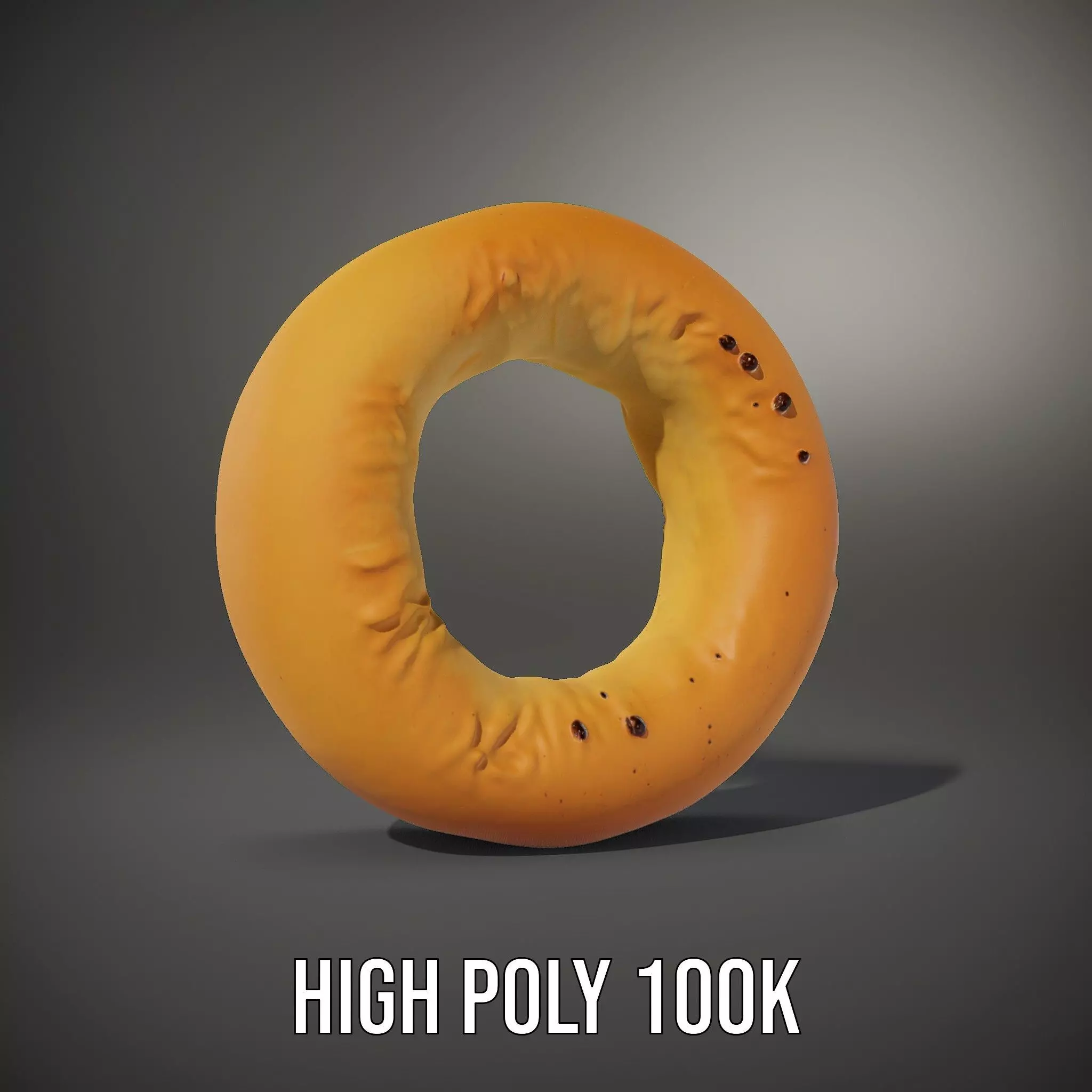 Golden Bagel model pack Low-poly 3D model_11