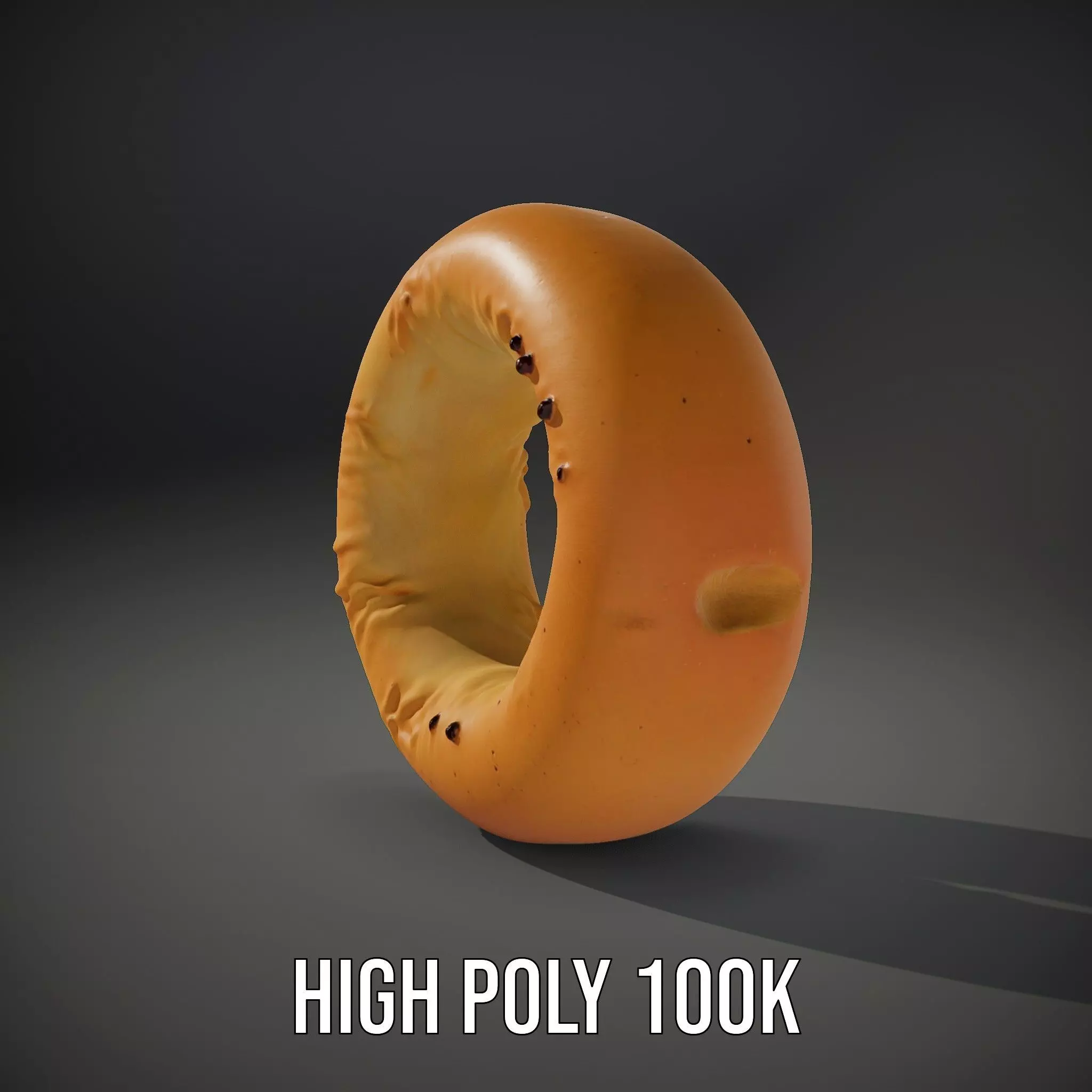 Golden Bagel model pack Low-poly 3D model_9