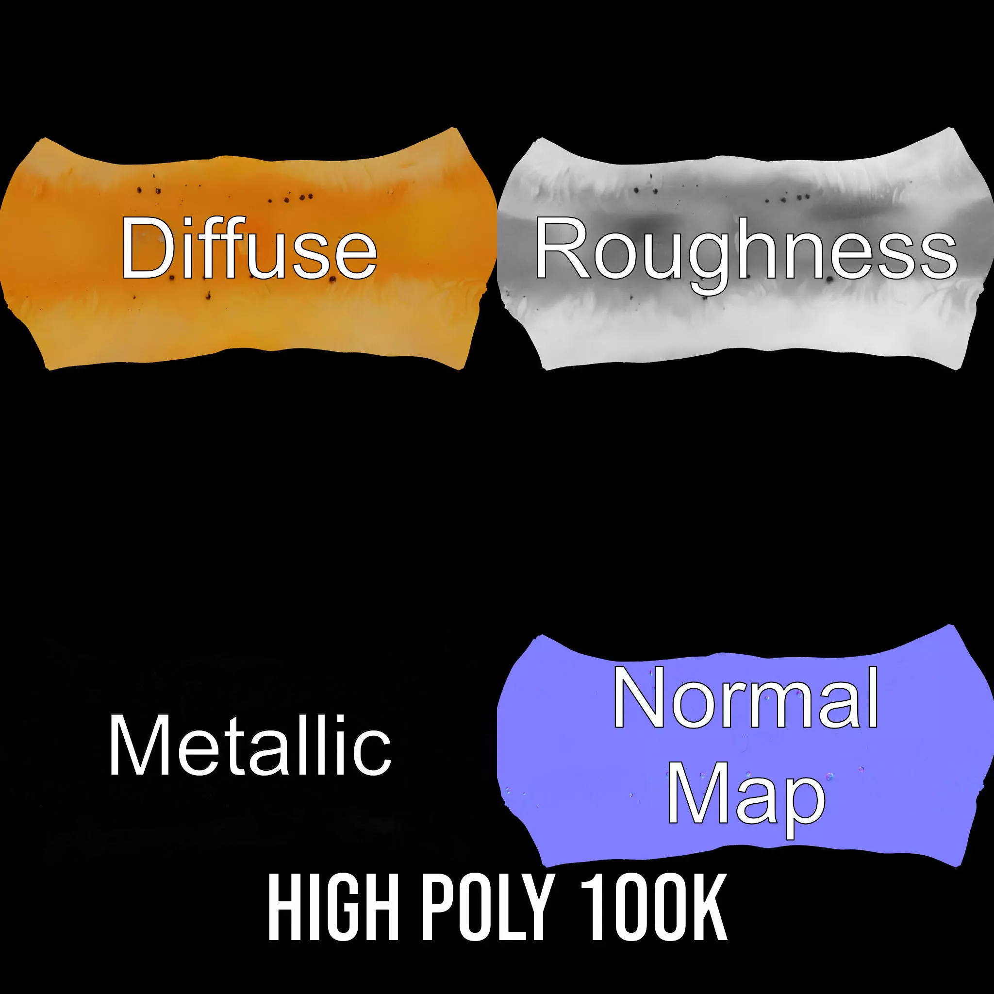 Golden Bagel model pack Low-poly 3D model_4