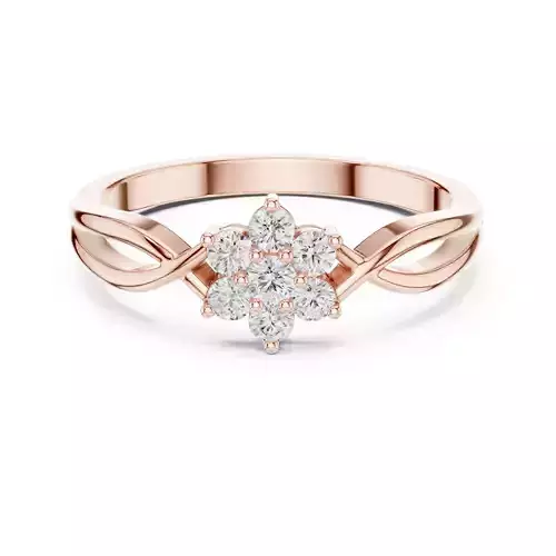 Twist Shank Round Cut Cluster Diamond Wedding Ring 3DM STL Video