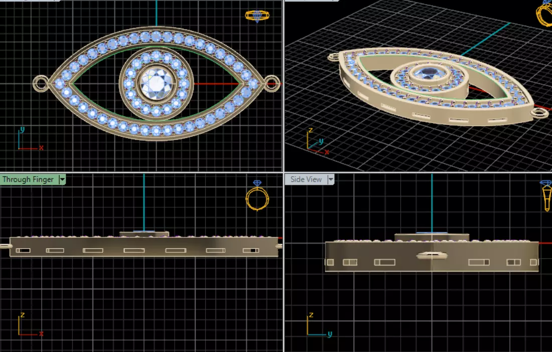 Evil Eye Bracelet 3D Model 3D print model_0