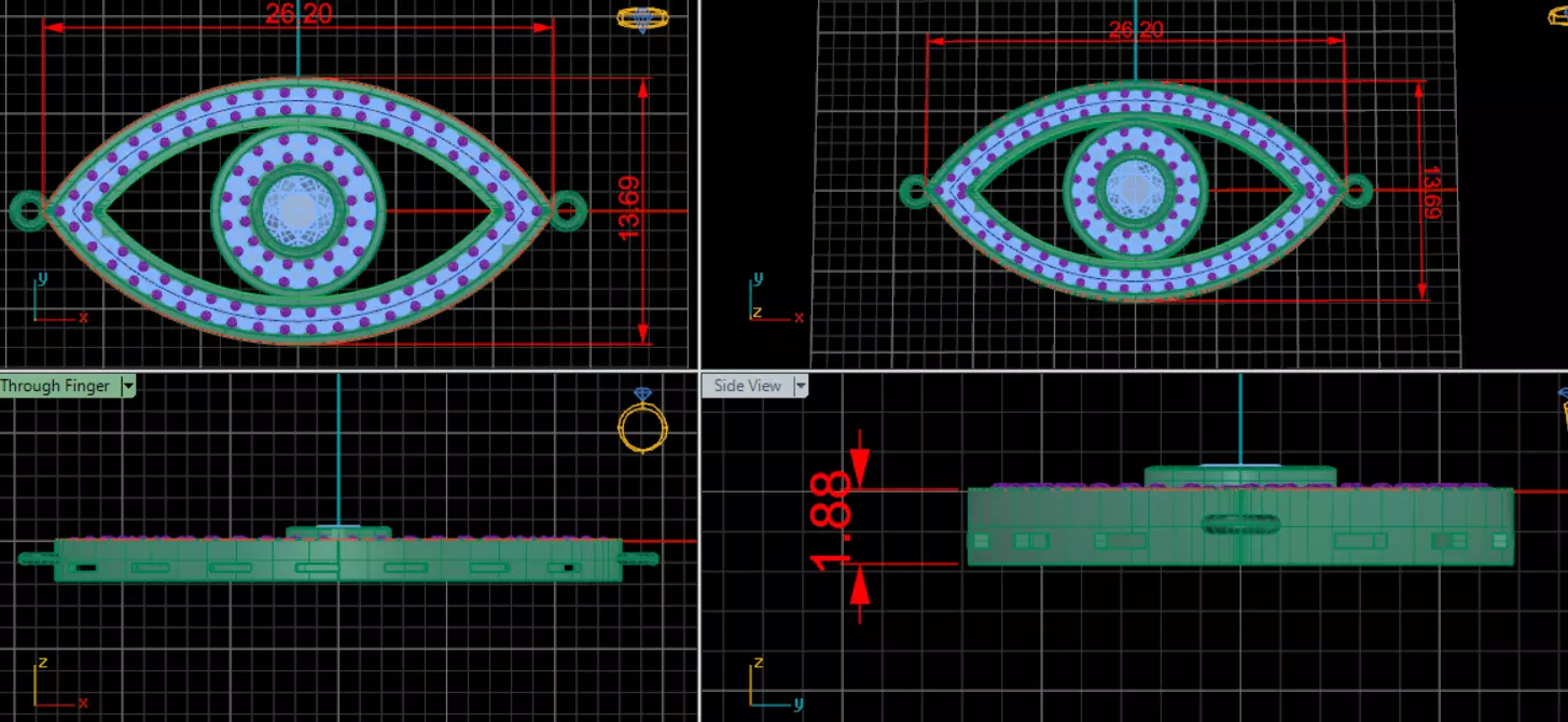 Evil Eye Bracelet 3D Model 3D print model_2