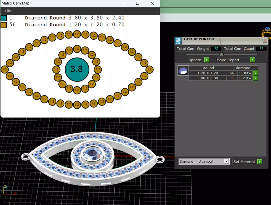 Evil Eye Bracelet 3D Model 3D print model_1