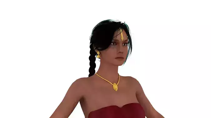 Realistic indian dancing girl 3D model