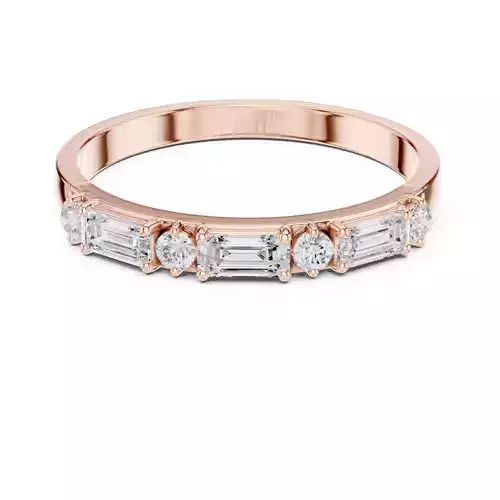 Emerald And Round Cut Diamond Wedding Ring 3DM STL Video