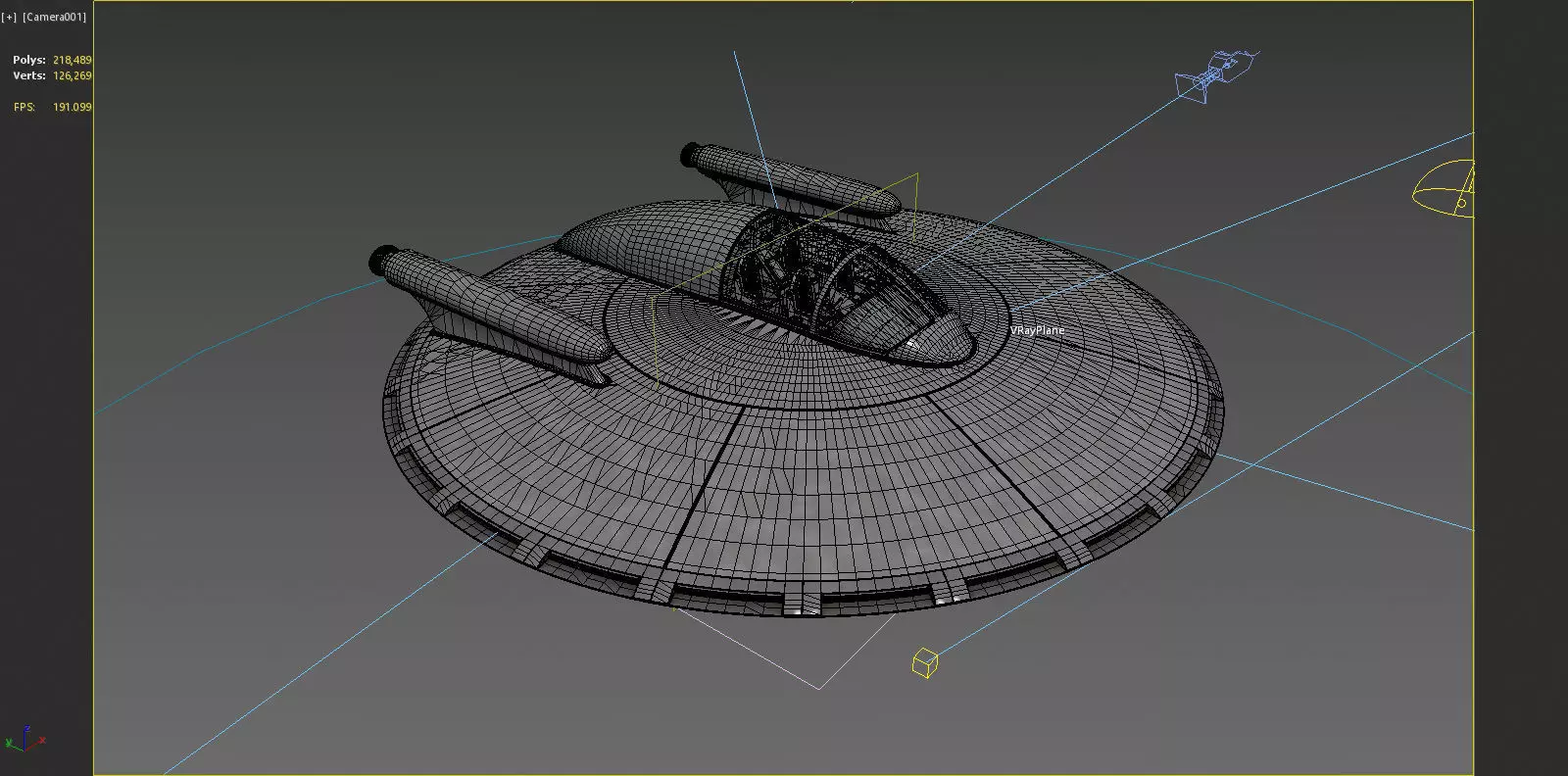 Future science fiction disc-shaped spacecraft 3D model_6