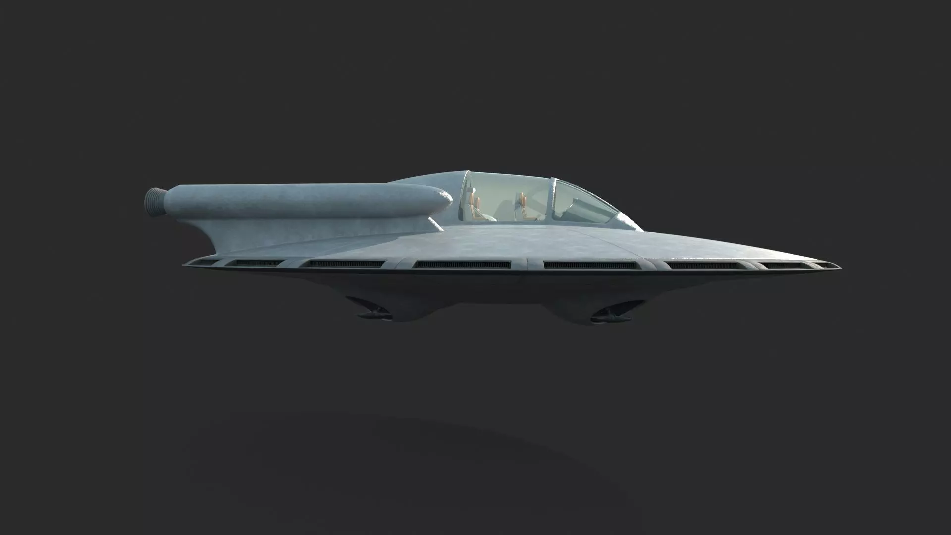 Future science fiction disc-shaped spacecraft 3D model_3