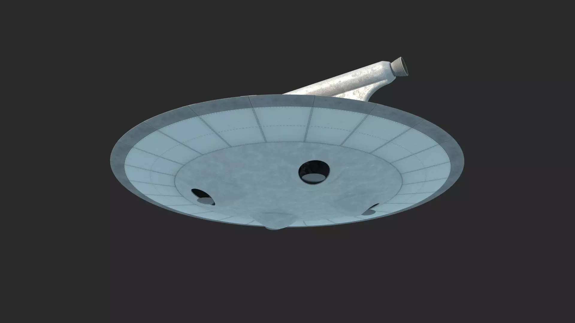 Future science fiction disc-shaped spacecraft 3D model_7