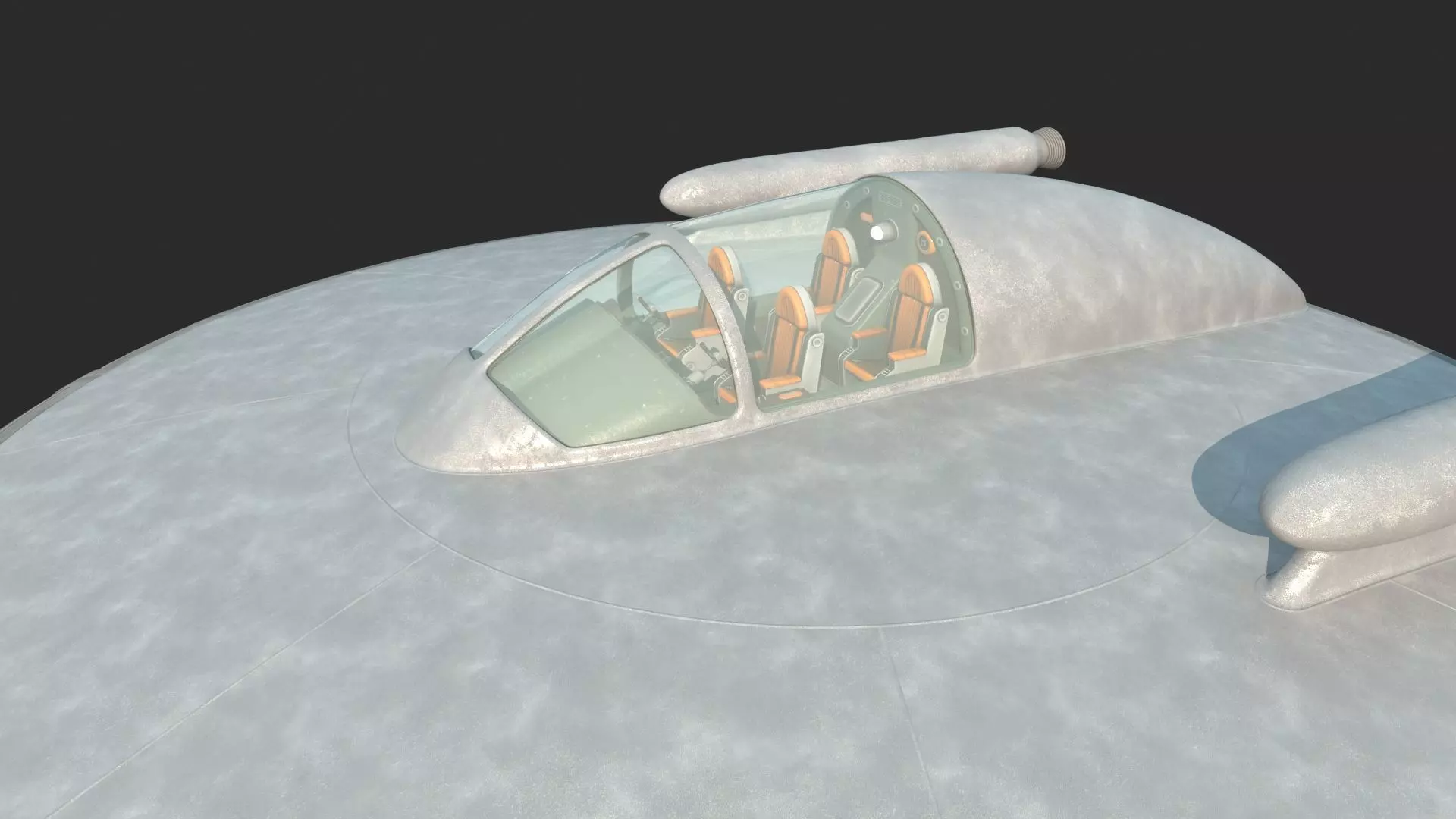 Future science fiction disc-shaped spacecraft 3D model_4