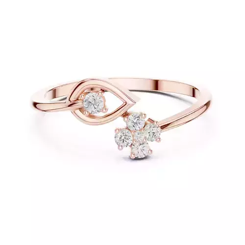 Round Diamond Leaf Engagement Wedding Ring 3DM STL Video