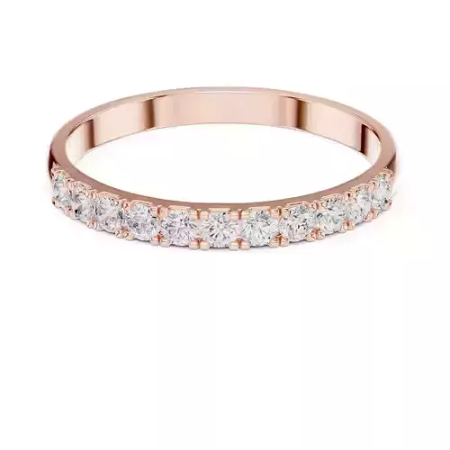 Round Cut Half Eternity Engagement Wedding Band 3DM STL Video