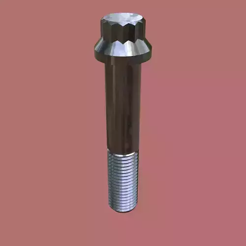 Steel Stained M12 12 Point Bolt 4K PBR