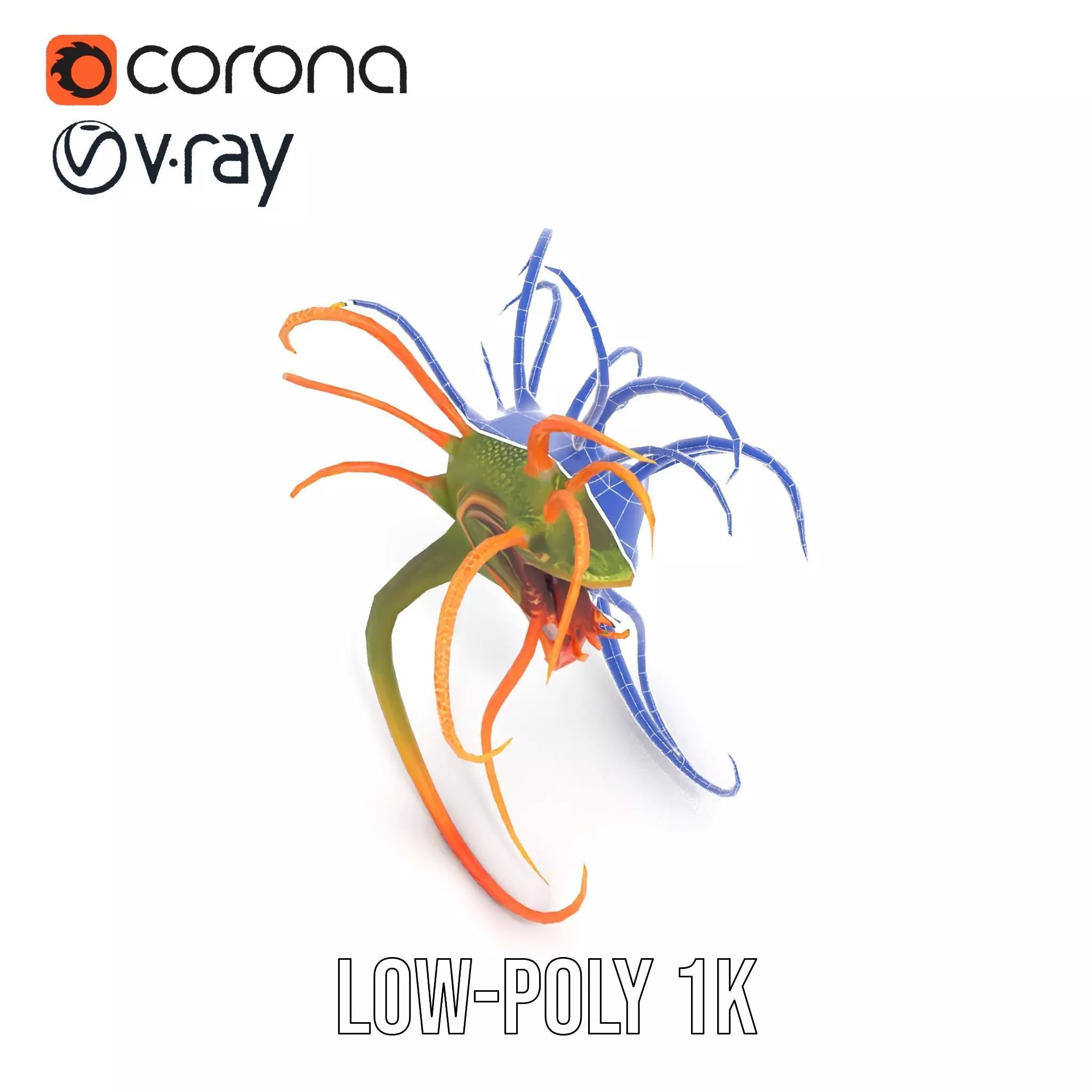 Vibrant Alien Creature model pack Low-poly 3D model_17