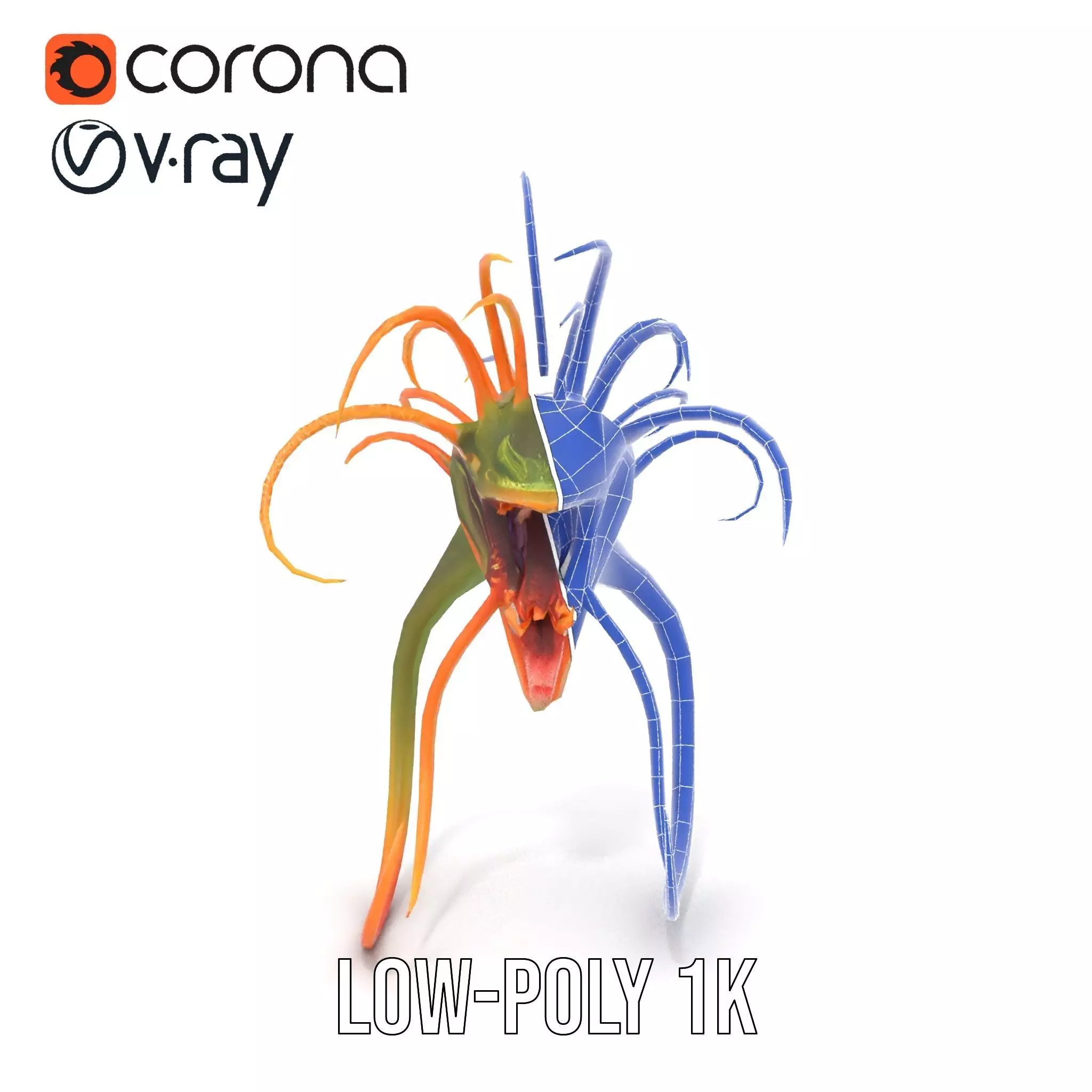 Vibrant Alien Creature model pack Low-poly 3D model_26