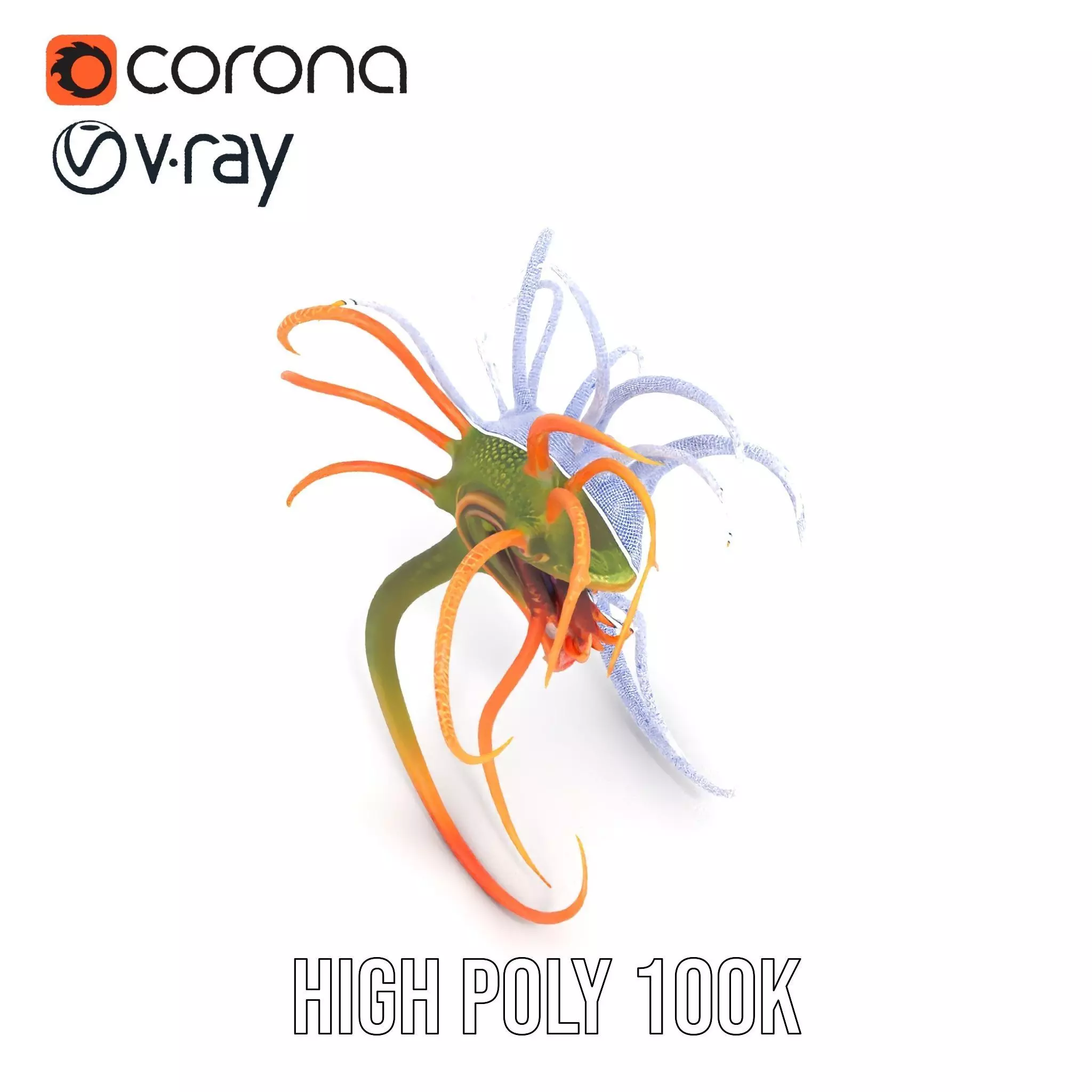 Vibrant Alien Creature model pack Low-poly 3D model_34