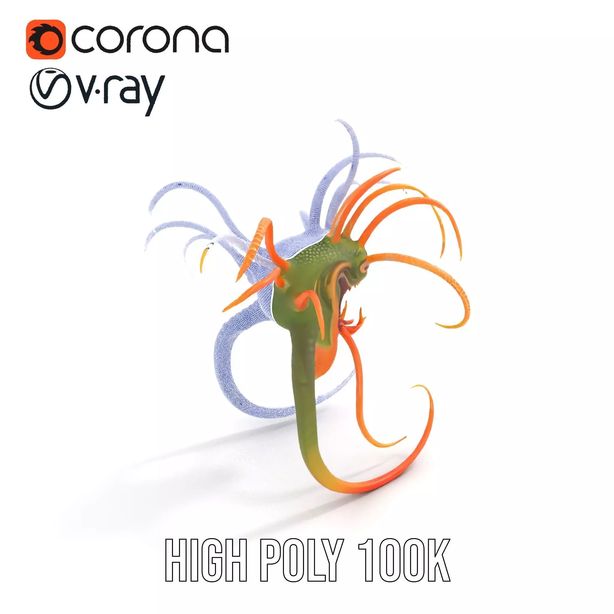 Vibrant Alien Creature model pack Low-poly 3D model_24