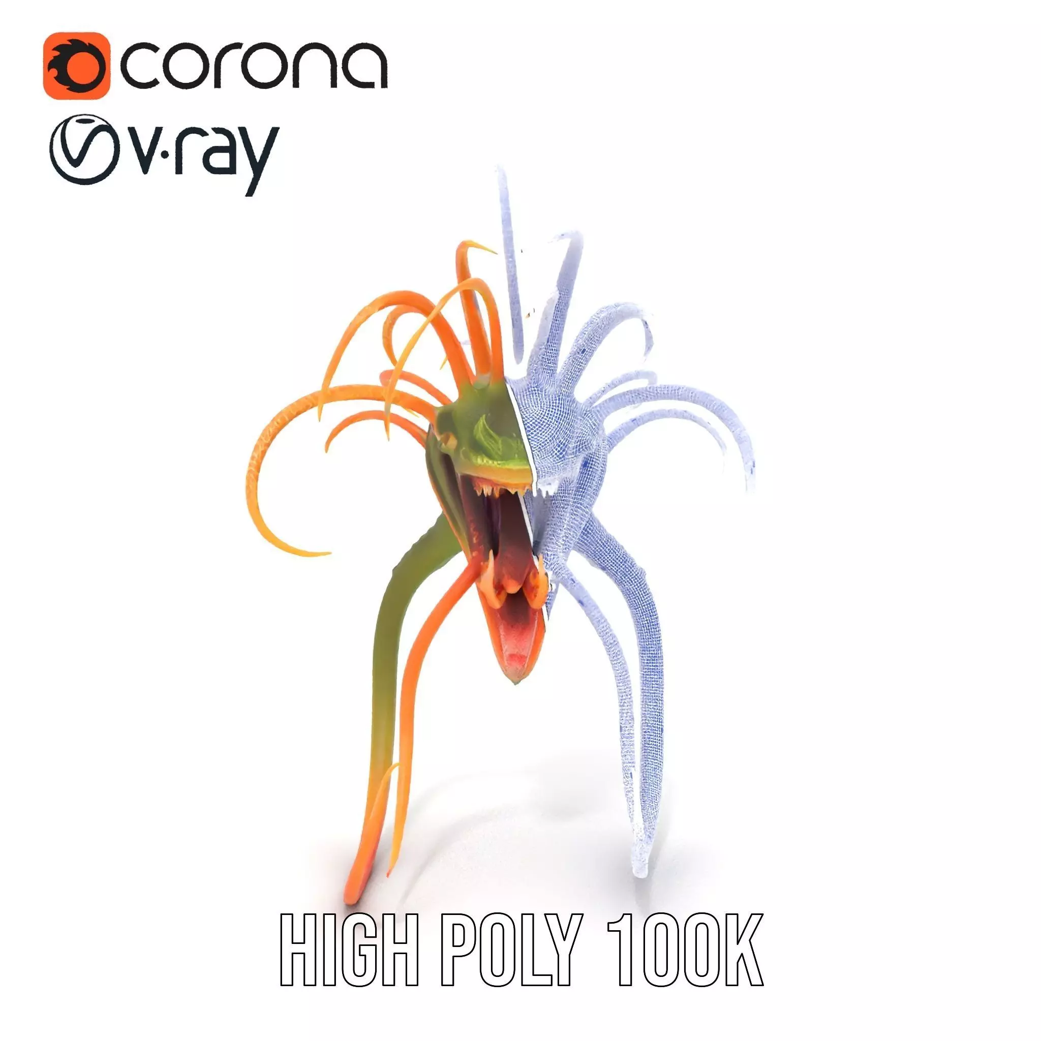 Vibrant Alien Creature model pack Low-poly 3D model_35