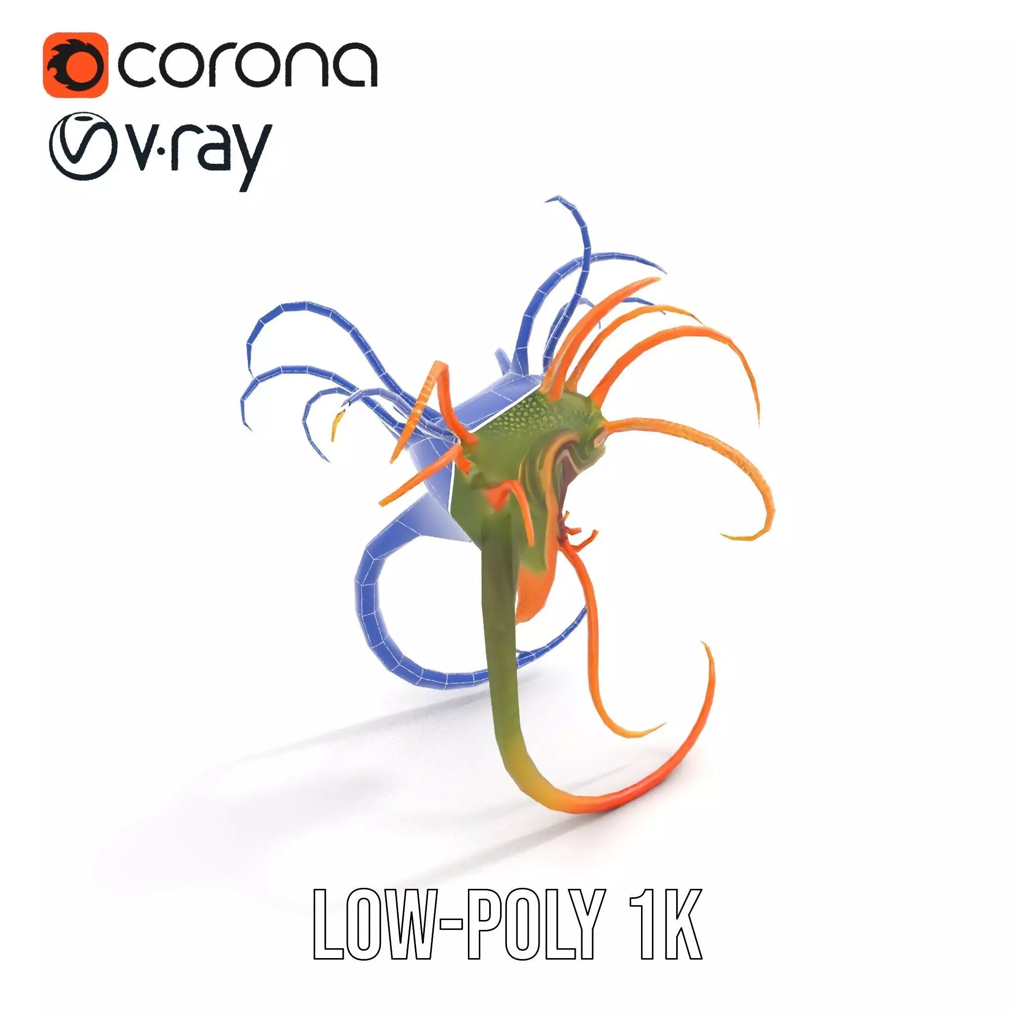 Vibrant Alien Creature model pack Low-poly 3D model_29