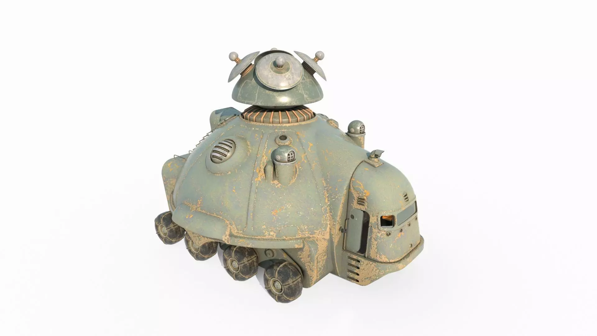 Future Sci Fi Magnetic Field Generation Vehicle 3D model_2