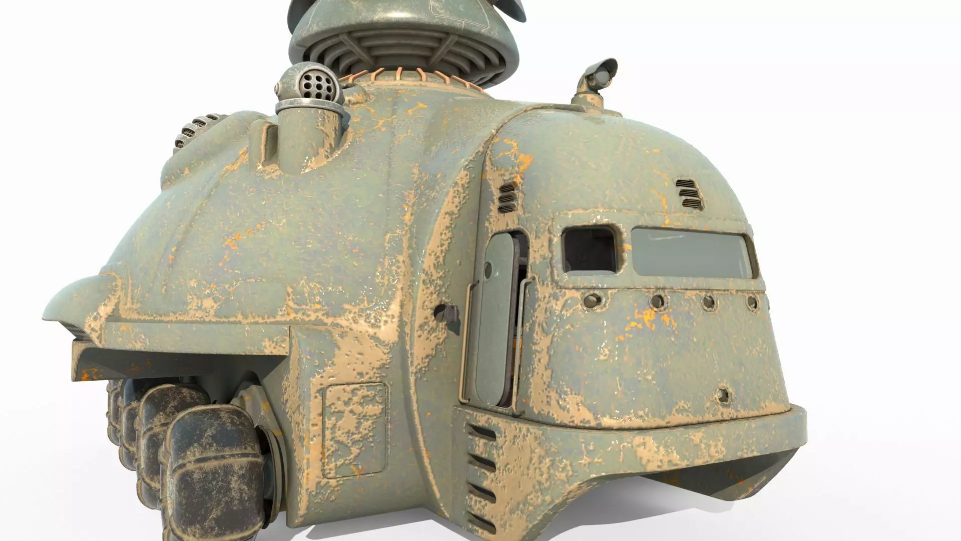 Future Sci Fi Magnetic Field Generation Vehicle 3D model_4